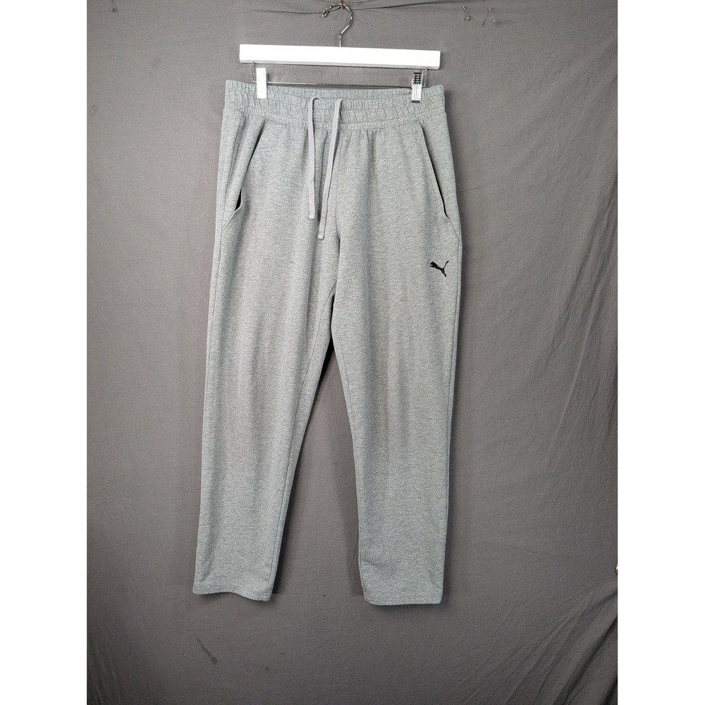 Puma Mens Gray Heather Essentials Sweatpants Large Drawstring Pockets 7862